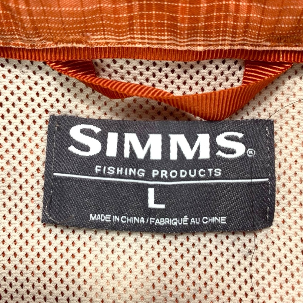 Simms Big Sky Men’s L Orange Plaid Long Sleeve Fishing Shirt Vented - Picture 7 of 9